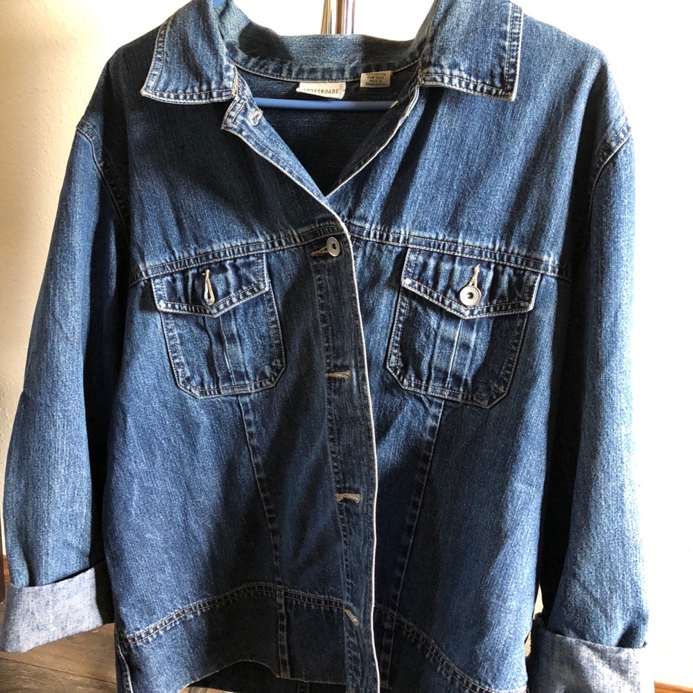 VINTAGE OVERSIZED CROSSROADS DENIM JACKET